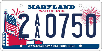 MD license plate 2AA0750