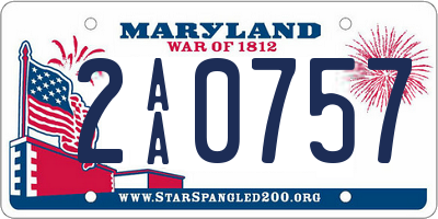 MD license plate 2AA0757