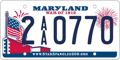 MD license plate 2AA0770