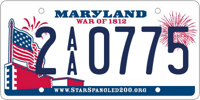 MD license plate 2AA0775