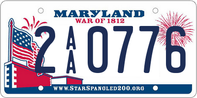 MD license plate 2AA0776