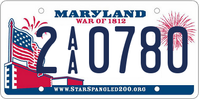 MD license plate 2AA0780