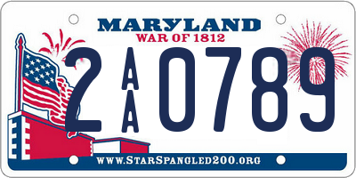 MD license plate 2AA0789