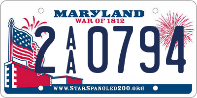 MD license plate 2AA0794