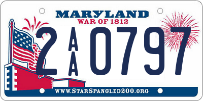 MD license plate 2AA0797