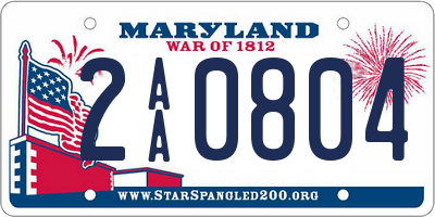 MD license plate 2AA0804