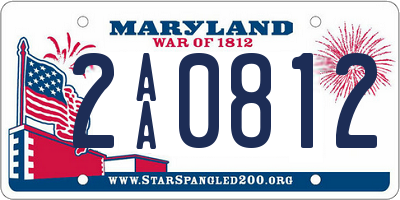 MD license plate 2AA0812