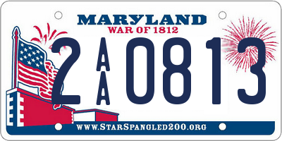 MD license plate 2AA0813