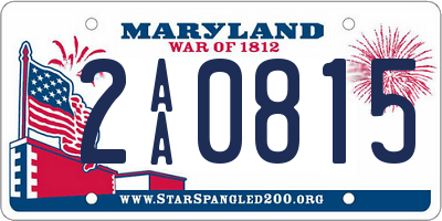 MD license plate 2AA0815