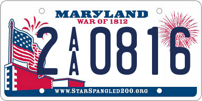 MD license plate 2AA0816