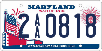 MD license plate 2AA0818