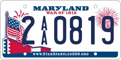 MD license plate 2AA0819