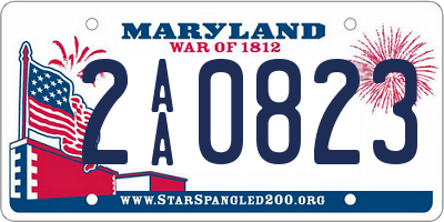 MD license plate 2AA0823