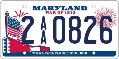 MD license plate 2AA0826