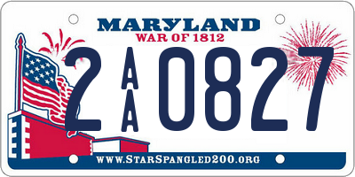 MD license plate 2AA0827