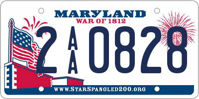 MD license plate 2AA0828