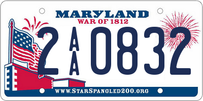 MD license plate 2AA0832