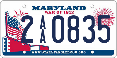 MD license plate 2AA0835