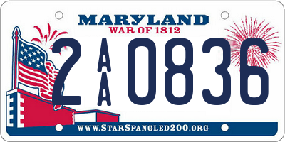 MD license plate 2AA0836