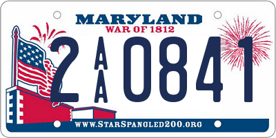 MD license plate 2AA0841