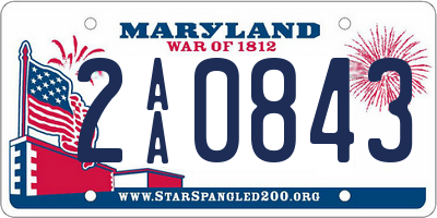 MD license plate 2AA0843