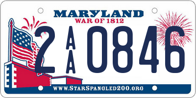 MD license plate 2AA0846