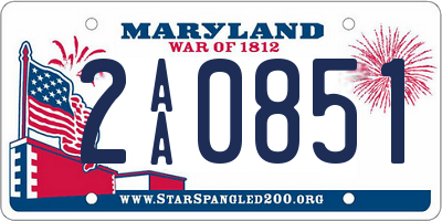 MD license plate 2AA0851