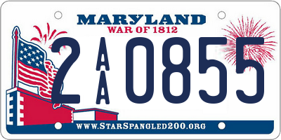 MD license plate 2AA0855