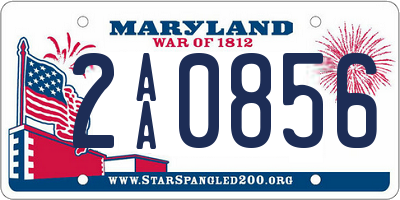 MD license plate 2AA0856