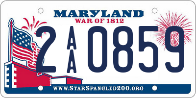 MD license plate 2AA0859