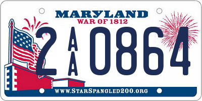 MD license plate 2AA0864