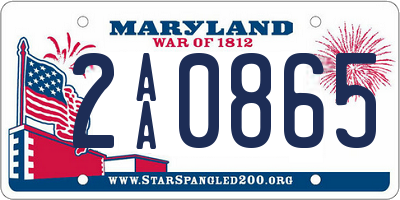 MD license plate 2AA0865