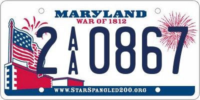 MD license plate 2AA0867