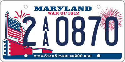 MD license plate 2AA0870