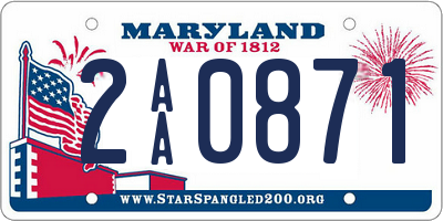 MD license plate 2AA0871