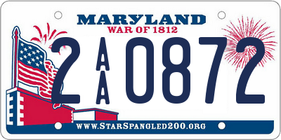 MD license plate 2AA0872