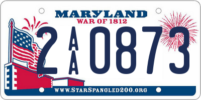 MD license plate 2AA0873