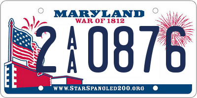 MD license plate 2AA0876