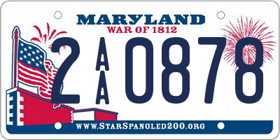 MD license plate 2AA0878