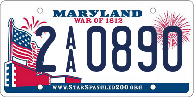 MD license plate 2AA0890