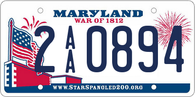 MD license plate 2AA0894