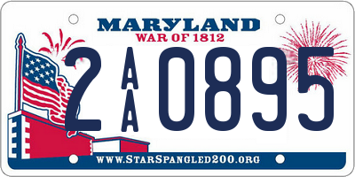 MD license plate 2AA0895