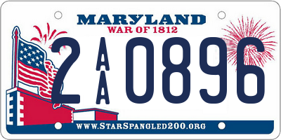 MD license plate 2AA0896