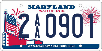 MD license plate 2AA0901