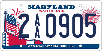 MD license plate 2AA0905