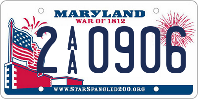 MD license plate 2AA0906