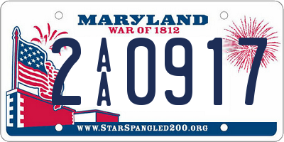 MD license plate 2AA0917