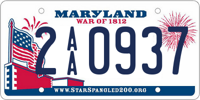 MD license plate 2AA0937