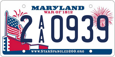 MD license plate 2AA0939