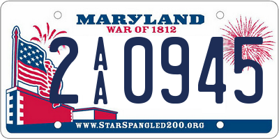 MD license plate 2AA0945